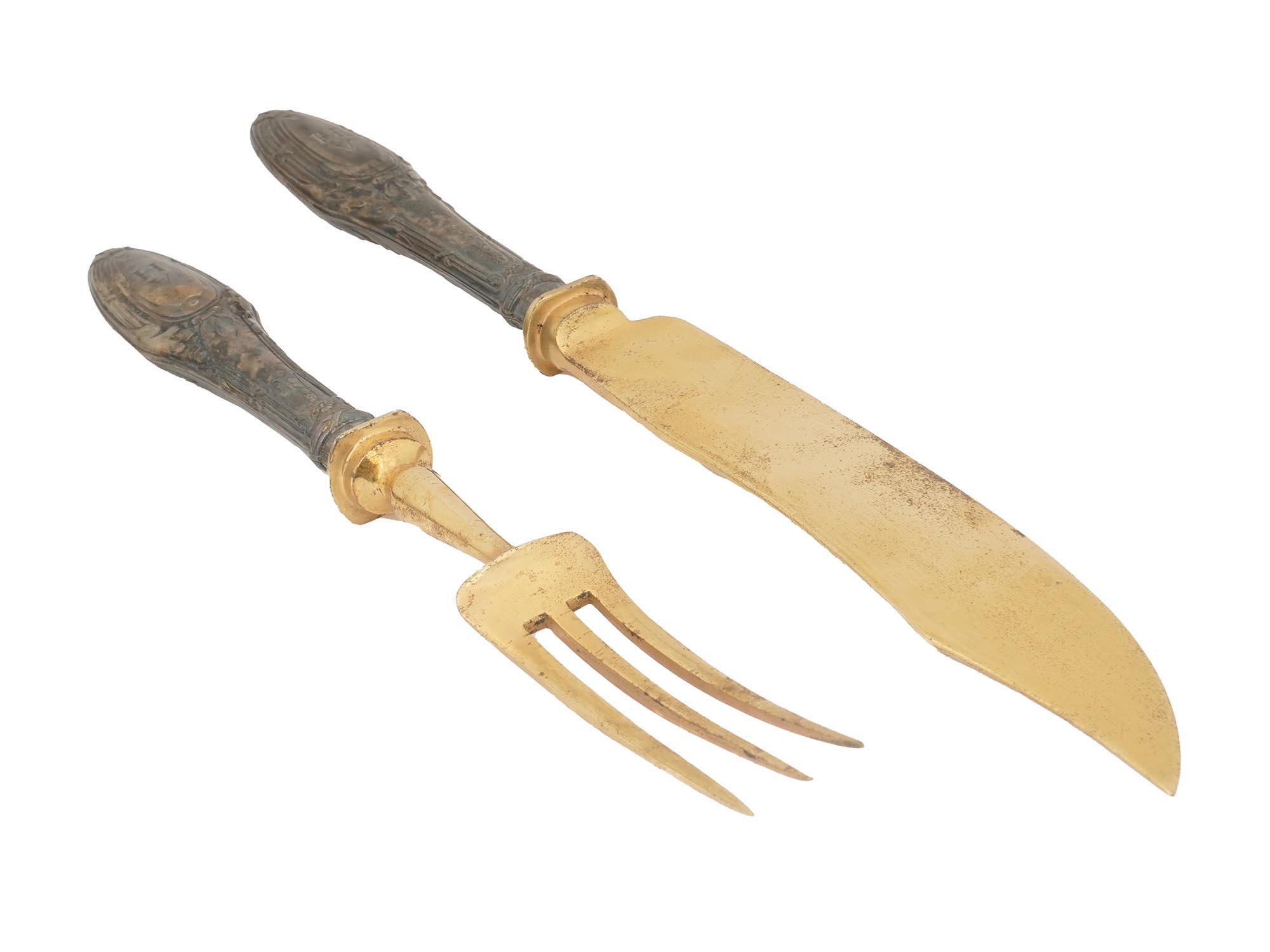 NAZI GERMAN ADOLF HITLER FISH KNIFE AND FORK SET PIC-4